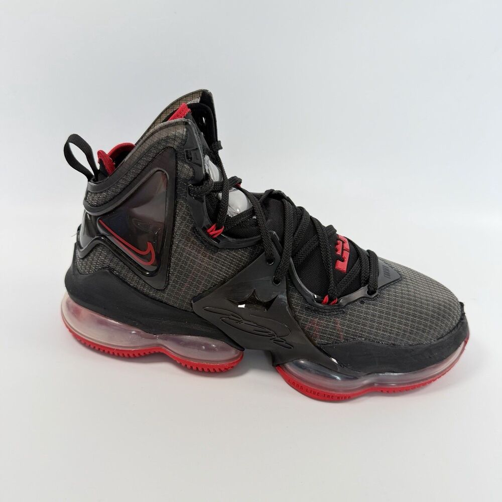 Nike LeBron 19 Bred Black/University Red Men's Basketball Shoes Size 8.5
